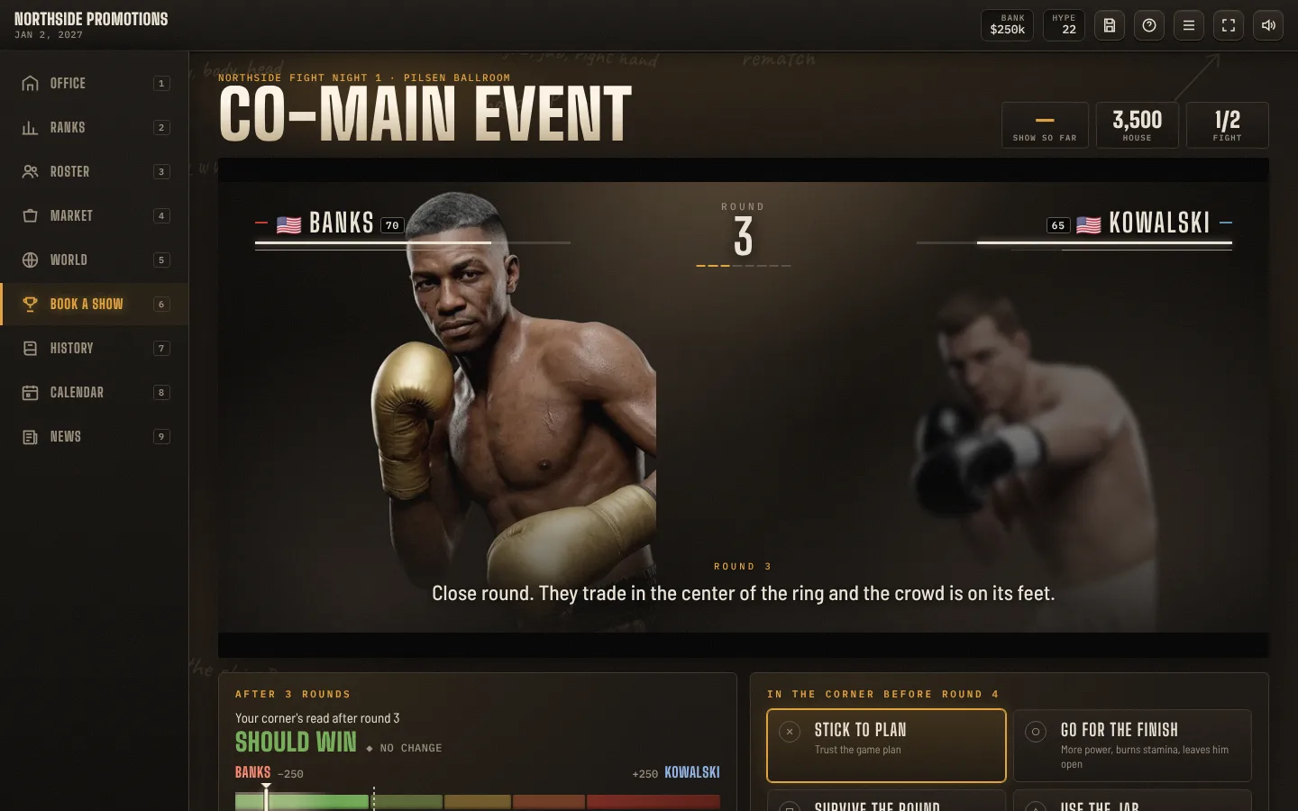 A live fight in round three of the co-main event